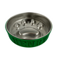 Engraved Circle Slow Feeder with Paw Print Stainless Steel Bowl