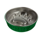 Engraved Circle Slow Feeder with Paw Print Stainless Steel Bowl