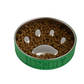 Engraved Circle Slow Feeder with Paw Print Stainless Steel Bowl